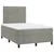 Krevet box spring s madracem LED svjetlosivi 120x190 cm tkanina