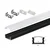 Set aluminijumski profil za LED trake 1m 17.5x7 mm crni