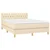 Vidaxl Box spring postelja z vzmetnico krem 140x190 cm blago