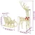 Reindeer vuče saonice Topla bijela 70 x 26 x 129 cm PET