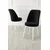 Hanah Home set trpezarijskih stolica Jaxe 4 kom, crna tkanina Babyface, bele metalne noge