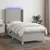 Vidaxl Box spring postelja z vzmetnico LED sv. siva 100x200 cm blago