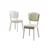 Hanah Home set trpezarijskih stolica Nape 4 kom, krem tkanina Babyface, bele metalne noge