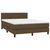 Vidaxl Box spring postelja z vzmetnico LED temno rjava 140x200cm blago