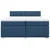 Vidaxl Box spring postelja z vzmetnico modra 200x200 cm blago