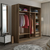 Hanah Home Garderober Kale-3177, 180x190x52 cm, Smeđe-crni