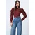 Trend Alacati Stili Ženska bluza dugih rukava Alc-X13069, Crvena