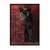 WallXpert uramljena slika 115238, crni panter na crvenom orijentalnom ćilimu, 30 x 40 cm, crni ram
