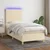 Vidaxl Box spring postelja z vzmetnico LED krem 100x200 cm blago