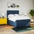 Vidaxl Box spring postelja z vzmetnico modra 140x200 cm blago