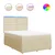 Vidaxl Box spring postelja z vzmetnico krem 160x200 cm blago