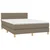 Vidaxl Box spring postelja z vzmetnico LED taupe 140x200 cm blago