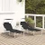 Ležaljka 2 pcs Crna 58 x 188 x 77cm Poliester