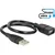 Delock USB 2.0 priključni kabel [1x USB 2.0 vtič A - 1x USB 2.0 vtičnica A] 0.35 m črn, fleksibi