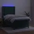 vidaXL Box spring postelja z vzmetnico LED tem. zelena 90x200 cm žamet