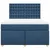 Vidaxl Box spring postelja z vzmetnico modra 160x200 cm blago