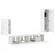 Set TV komoda Zidne 4 pcs Visoki sjaj bijela Konstruirano drvo