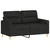 4-dijelni set sofa s jastucima crni od tkanine