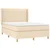 Vidaxl Box spring postelja z vzmetnico krem 140x190 cm blago