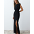 Trendyol Black Wadding Long Woven Evening Dress