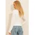 Trend Alacati Stili Ženska bluza dugih rukava ALC-X11208, V-izrez, Bela