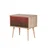 Hanah Home Two 221 Noćni stočić, 2 fioke, 60x61x40cm, Braon-crveni