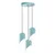 Conceptum Hypnose Luster Kesik-6176-3, 75-121cm, O40 cm, 3xE27 , Tirkizni