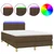 shumee Box spring postelja z vzmetnico LED tem. rjava 120x190 cm blago