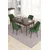Hanah Home trpezarijski set Eva, sto na razvlačenje i 4 stolice, ploča u dekoru drveta Baroque, kaki zelena tkanina Babyface