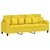 2-dijelni set sofa s jastucima svjetložuti od tkanine