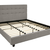 Carryhome OBLAZINJENA POSTELJA 180 cm  x 200 cm , les, tekstil svetlo siva