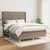 Vidaxl Box spring postelja z vzmetnico taupe 140x190 cm blago