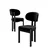 Hanah Home set trpezarijskih stolica Dore 6 kom, crna tkanina Babyface, crne metalne noge