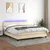 Vidaxl Box spring postelja z vzmetnico LED krem 160x200 cm blago