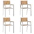 Vrtna stolica 4 pcs Smeđa 56 x 54,5 x 87 cm Čvrsto teak drvo