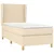 Vidaxl Box spring postelja z vzmetnico krem 90x190 cm blago
