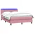 Box Spring krevet s madracem i LED ružičasti 140x220 cm baršun
