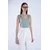 Trend Alacati Stili Ženska bluza bez rukava Alc-X13449, Brod izrez, Zelena