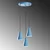 Opviq Luster Konikkem-6357-3, 75-114cm, 40 cm, 3xE27, Plavi