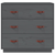 Komoda siva 80 x 40 x 75 cm od masivne borovine