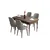 Hanah Home trpezarijski set Tia, sto i 4 stolice, ploča u dekoru drveta Baroque, siva tkanina Babyface
