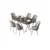 Hanah Home Set Trpezarijski sto i 6 stolica Lai, Sivi