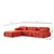 Atelier del Sofa L1 O1 1R Pouffe Doblo Ugaona garnitura, 3 Sedišta, Crvena