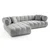 Atelier del Sofa Ugaona garnitura na razvlačenje Petra Left, 280 x 170 x 90 cm, Siva