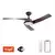 ZEVENTI - LED plafonski ventilator AERYS LED/24W/230V Wi-Fi Tuya crna/orah + daljinski upravljač