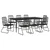 9-dijelni vrtni blagovaonski set od PVC ratana crni