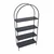 Hanah Home Linda polica za knjige 80 × 172 × 30 cm, crna / dimljeno staklo
