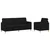 vidaXL Sofa set z shrambo 2 pcs Črna Poliester