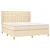 Krevet box spring s madracem LED krem 180x200 cm od tkanine