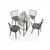 Hanah Home Yaprak 1203 Trpezarijski sto, Sivo-Crni